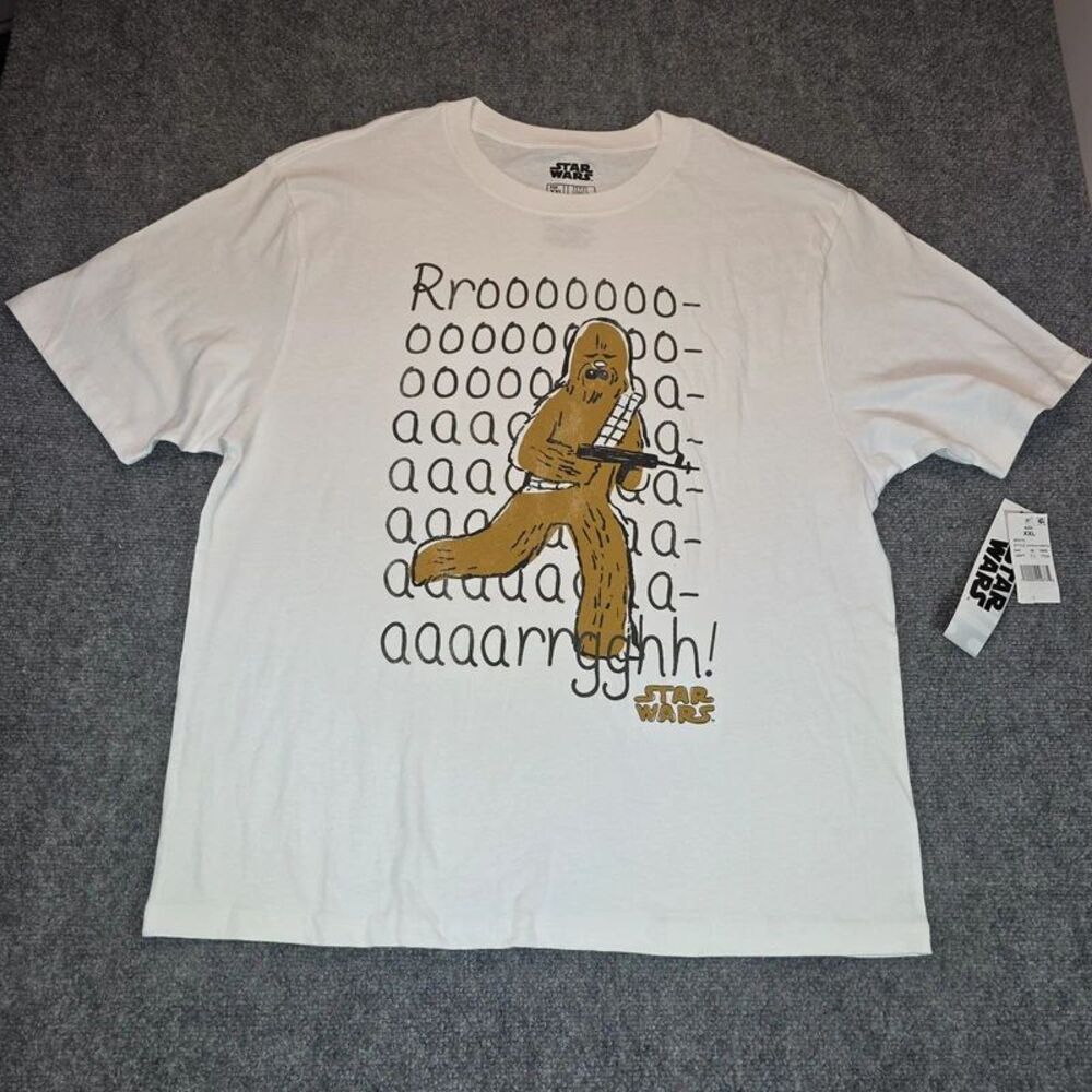 Men’s Star Wars Chewbacca Graphic T-Shirt White XXL
